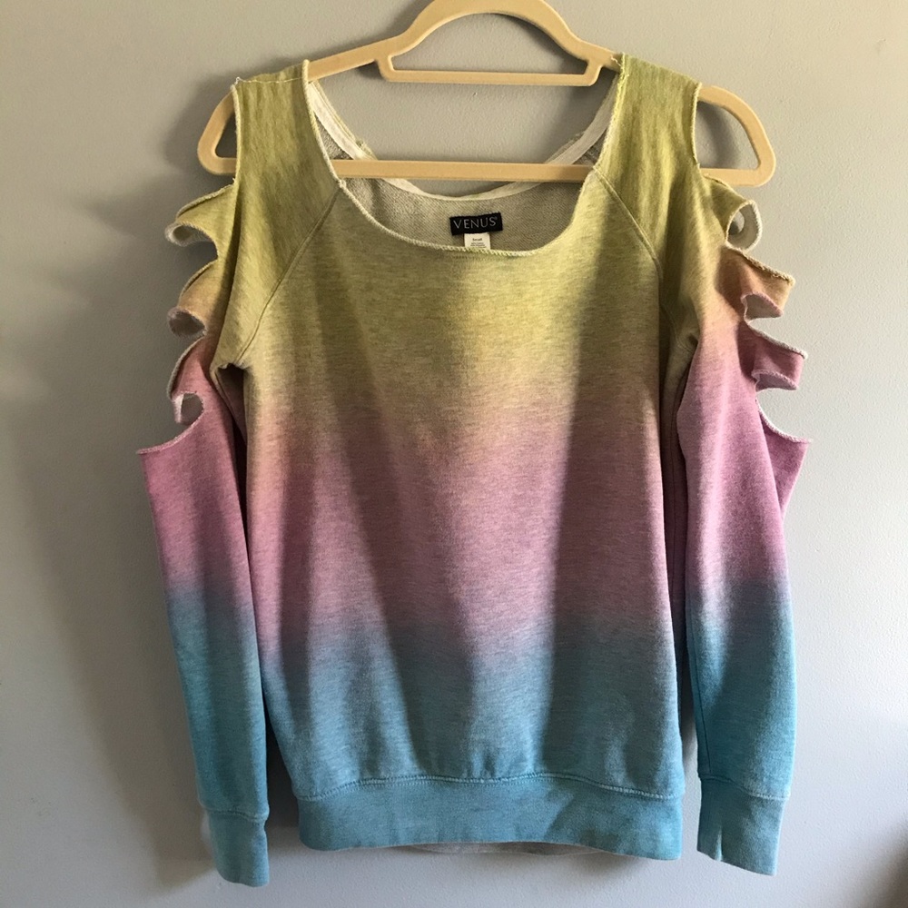 Venus Pastel Tie-dye Sweatshirt with Cuts
